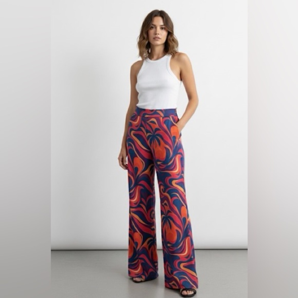 Colorful Women's Wide-Leg Pants
